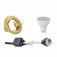 LED Spot Set - Trion - GU10 Fitting - Inbouw Rond - Mat Goud - 6W - Natuurlijk Wit 4200K - Kantelbaar Ø83mm