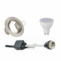 LED Spot Set - Aigi - Trion - GU10 Fitting - Inbouw Rond - Mat Nikkel - 6W - Helder/Koud Wit 6400K - Kantelbaar Ø83mm