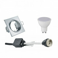 LED Spot Set - Aigi - Trion - GU10 Fitting - Inbouw Vierkant - Glans Chroom - 6W - Helder/Koud Wit 6400K - Kantelbaar 80mm