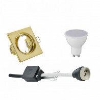 LED Spot Set - Trion - GU10 Fitting - Inbouw Vierkant - Mat Goud - 4W - Helder/Koud Wit 6400K - Kantelbaar 80mm