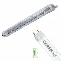 LED Waterdichte TL Armatuur met T8 Buis - Velvalux Strela - 60cm - Enkel - Koppelbaar - Waterdicht IP65 - OSRAM - SubstiTUBE Value EM 865 - 7.6W - Helder/Koud Wit 6500K | Vervangt 18W