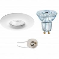 LED Spot Set - LEDVANCE Parathom PAR16 927 36D - Pragmi Luno Pro - Waterdicht IP65 - GU10 Fitting - Dimbaar - Inbouw Rond - Mat Wit - 3.7W - Warm Wit 2700K - Ø82mm