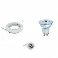 LED Spot Set - LEDVANCE Parathom PAR16 930 36D - GU10 Fitting - Dimbaar - Inbouw Rond - Glans Wit - 3.7W - Warm Wit 3000K - Kantelbaar Ø82mm