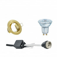 LED Spot Set - LEDVANCE Parathom PAR16 930 36D - GU10 Fitting - Dimbaar - Inbouw Rond - Mat Goud - 3.7W - Warm Wit 3000K - Kantelbaar Ø83mm