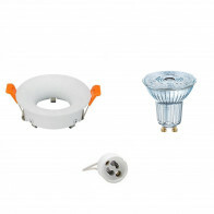 LED Spot Set - LEDVANCE Parathom PAR16 930 36D - GU10 Fitting - Dimbaar - Inbouw Rond - Mat Wit - 3.7W - Warm Wit 3000K - Ø85mm