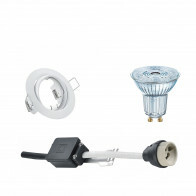 LED Spot Set - LEDVANCE Parathom PAR16 930 36D - GU10 Fitting - Dimbaar - Inbouw Rond - Mat Wit - 3.7W - Warm Wit 3000K - Kantelbaar Ø83mm