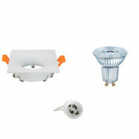 LED Spot Set - LEDVANCE Parathom PAR16 940 36D - GU10 Fitting - Dimbaar - Inbouw Vierkant - Mat Wit - 5.5W - Natuurlijk Wit 4000K - 85mm