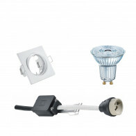 LED Spot Set - LEDVANCE Parathom PAR16 930 36D - GU10 Fitting - Dimbaar - Inbouw Vierkant - Mat Wit - 3.7W - Warm Wit 3000K - Kantelbaar 80mm