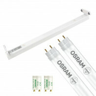 LED TL Armatuur met T8 Buis - OSRAM SubstiTUBE Value EM 865 - Aigi Dybolo - 60cm Dubbel - 15.2W - Helder/Koud Wit 6500K