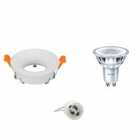 LED Spot Set - GU10 Fitting - Inbouw Rond - Mat Wit - Ø85mm - Philips - CorePro 827 36D - 5W - Warm Wit 2700K - Dimbaar