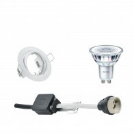 LED Spot Set - GU10 Fitting - Inbouw Rond - Mat Wit - Kantelbaar Ø83mm - Philips - CorePro 830 36D - 4W - Warm Wit 3000K - Dimbaar