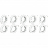 Spot Armatuur 10 Pack - GU10 Inbouwspot - Rond - Wit - Aluminium - Kantelbaar Ø82mm