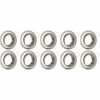 Spot Armatuur 10 Pack - GU10 Inbouwspot - Rond - Chroom - Aluminium - Kantelbaar Ø82mm