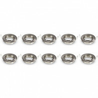 Spot Armatuur 10 Pack - Aigi - GU10 Inbouwspot - Rond - Chroom - Aluminium - Kantelbaar Ø82mm