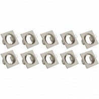 Spot Armatuur 10 Pack - Trion - GU10 Inbouwspot - Vierkant - Nikkel - Aluminium - Kantelbaar 80mm