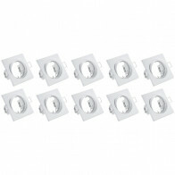 Spot Armatuur 10 Pack - Trion - GU10 Inbouwspot - Vierkant - Wit - Aluminium - Kantelbaar 80mm