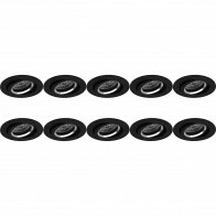 Spot Armatuur 10 Pack - Pragmi Aerony Pro - GU10 Inbouwspot - Rond - Zwart - Aluminium - Kantelbaar - Ø82mm