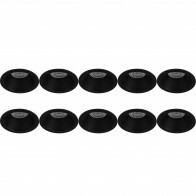 Spot Armatuur 10 Pack - Pragmi Pollon Pro - GU10 Inbouwspot - Rond - Zwart - Aluminium - Verdiept - Ø82mm