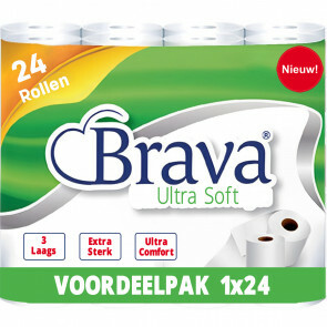 Brava - Ultra Soft Toiletpapier - 24 rollen - 3 Laags - Ultiem Comfort WC Papier - Superieure Sterkte - Maximale Absorptie & Pluisvrij - Voordeelverpakking WC Papier