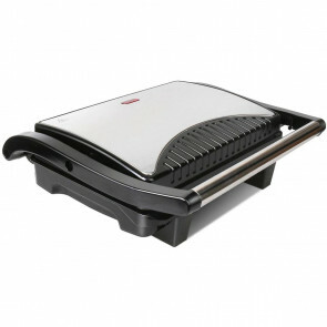 Contactgrill - Tosti Apparaat - Tosti Ijzer - Aigi Heron - Cool Touch - RVS - Zwart/Zilver