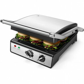 Contactgrill - Tosti Apparaat - Tosti Ijzer - Aigi Mixo - Cool Touch - Timer - RVS - Zwart