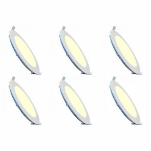 LED Downlight Slim 6 Pack - Inbouw Rond 12W - Warm Wit 2700K - Mat Wit Aluminium - Ø170mm