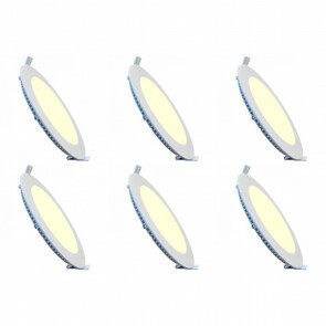 LED Downlight Slim 6 Pack - Inbouw Rond 3W - Warm Wit 2700K - Mat Wit Aluminium - Ø83mm