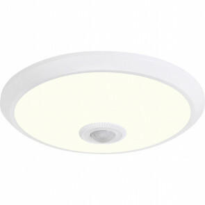 LED Plafondlamp met Sensor + Dag en Nacht Sensor - Kozolux Crimpy - 20W 1500lm - Natuurlijk Wit 4200K - Opbouw - Rond - Wit