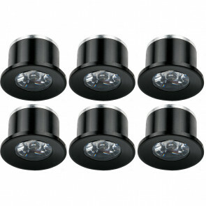 LED Veranda Spot Verlichting 6 Pack - 1W - Natuurlijk Wit 4000K - Inbouw - Rond - Mat Zwart - Aluminium - Ø31mm