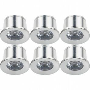 LED Veranda Spot Verlichting 6 Pack - 1W - Warm Wit 3000K - Inbouw - Rond - Mat Zilver - Aluminium - Ø31mm