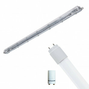 LED Waterdichte TL Armatuur met T8 Buis - Velvalux Strela - 120cm - Enkel - Koppelbaar - Waterdicht IP65 - 16W - Helder/Koud Wit 6400K