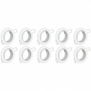 Spot Armatuur 10 Pack - GU10 Inbouwspot - Rond - Wit - Aluminium - Kantelbaar Ø82mm