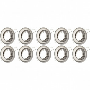 Spot Armatuur 10 Pack - GU10 Inbouwspot - Rond - Chroom - Aluminium - Kantelbaar Ø82mm