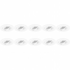 Spot Armatuur 10 Pack - Pragmi Aerony Pro - GU10 Fitting - Inbouw Rond - Mat Wit - Aluminium - Kantelbaar - Ø82mm