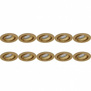 Spot Armatuur 10 Pack - Pragmi Delton Pro - GU10 Fitting - Inbouw Rond - Mat Goud - Aluminium - Kantelbaar - Ø82mm