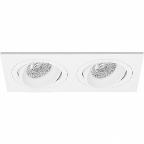 Spot Armatuur GU10 - Pragmi Borny Pro - Inbouw Rechthoek Dubbel - Mat Wit - Aluminium - Kantelbaar - 175x92mm