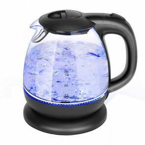 Waterkoker - Aigi Elfino - LED Verlichting - 1 Liter - 2200 Watt - RVS/Glas - Zwart