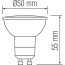 LED Spot - GU10 Fitting - 4W - Helder/Koud Wit 6400K Lijntekening