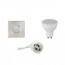 LED Spot Set - GU10 Fitting - Waterdicht IP65 - Inbouw Vierkant - Mat Chroom - 6W - Helder/Koud Wit 6400K - 82mm