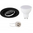 LED Spot Set - Pragmi Aerony Pro - GU10 Fitting - Inbouw Rond - Mat Zwart - 4W - Warm Wit 3000K - Kantelbaar - Ø82mm