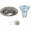 OSRAM - LED Spot Set - Parathom PAR16 927 36D - Pragmi Aerony Pro - GU10 Fitting - Dimbaar - Inbouw Rond - Mat Nikkel - 3.7W - Warm Wit 2700K - Kantelbaar - Ø82mm