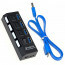 USB Hub - High Speed 4 Ports 3.0 - Multi Oplaadadapter - Aan/Uit Knop - LED Verlichting - Zwart 2