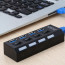 USB Hub - High Speed 4 Ports 3.0 - Multi Oplaadadapter - Aan/Uit Knop - LED Verlichting - Zwart 3