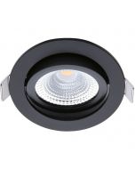 EcoDim - LED Spot - Inbouwspot - ED-10029 - 5W - Waterdicht IP54 - Dimbaar - Warm Wit 2700K - Mat Zwart - Aluminium - Rond - Kantelbaar