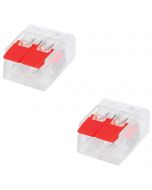 Lasklem Slim Set 2 Stuks - 2 Polig met Klemmetjes - Rood