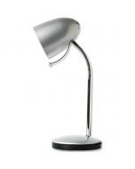 LED Bureaulamp - Aigi Wony - E27 Fitting - Flexibele Arm - Rond - Glans Zilver