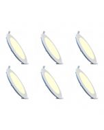 LED Downlight Slim 6 Pack - Inbouw Rond 3W - Dimbaar - Warm Wit 3000K - Mat Wit Aluminium - Ø90mm