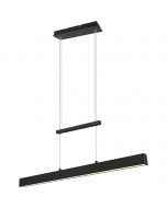 LED Hanglamp - Trion Parola Up and Down - 31W - Warm Wit 3000K - Dimbaar - Rechthoek - Mat Zwart - Aluminium 