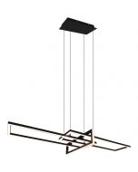 LED Hanglamp - Trion Salana - 34W - Warm Wit 3000K - Rechthoek - Mat Zwart - Aluminium