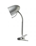 LED Klemlamp - Aigi Wony - E27 Fitting - Flexibele Arm - Rond - Glans Zilver